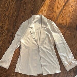Cream Blouse with Silky Finish and Relaxed Fit